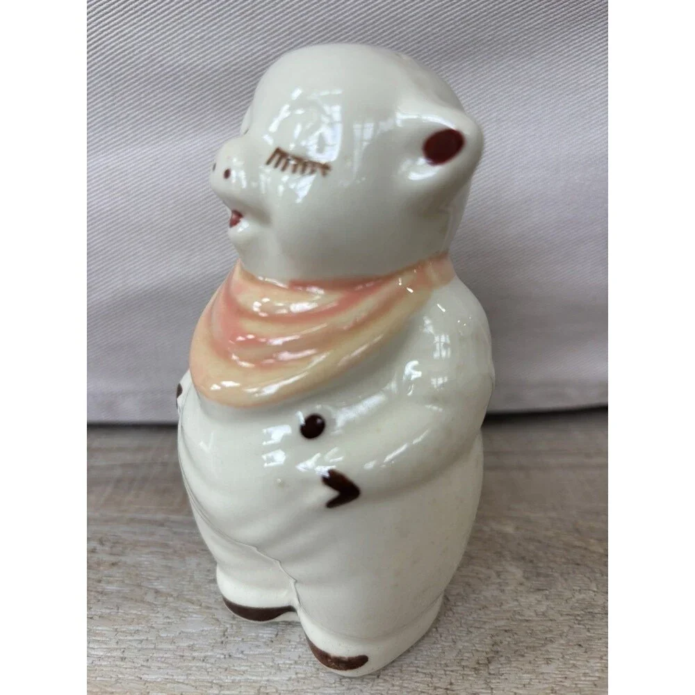 Vintage Shawnee Smiley Pig 5 Inch Single Shaker Farmhouse Kitsch Pottery 40s 50s - Picture 3 of 11